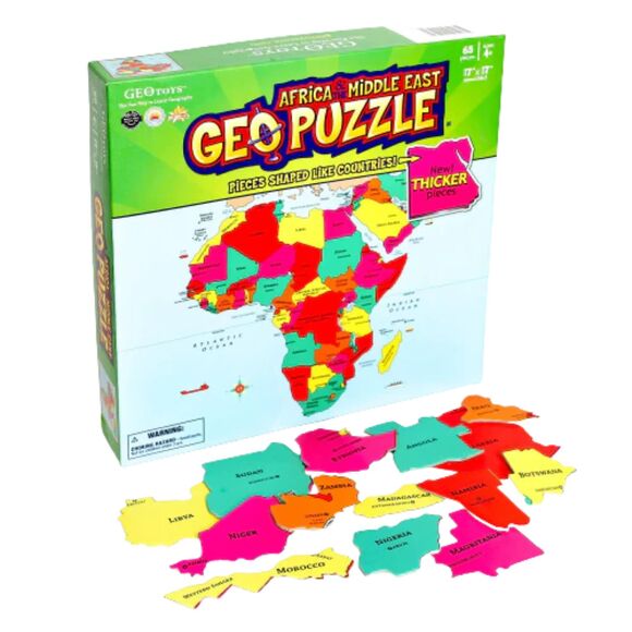 GeoPuzzle Africa and Middle East 65 Piece Geography Jigsaw Puzzle Ages 4 and up - Picture 1 of 6